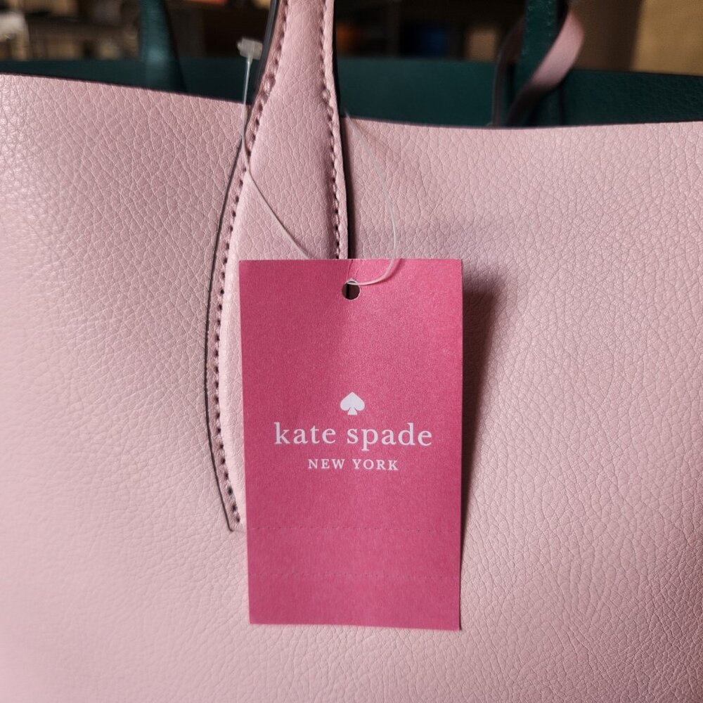 NWT Kate Spade Pineapple Colada Reversible Leather Tote With Matching Wristlet - Picture 13 of 15